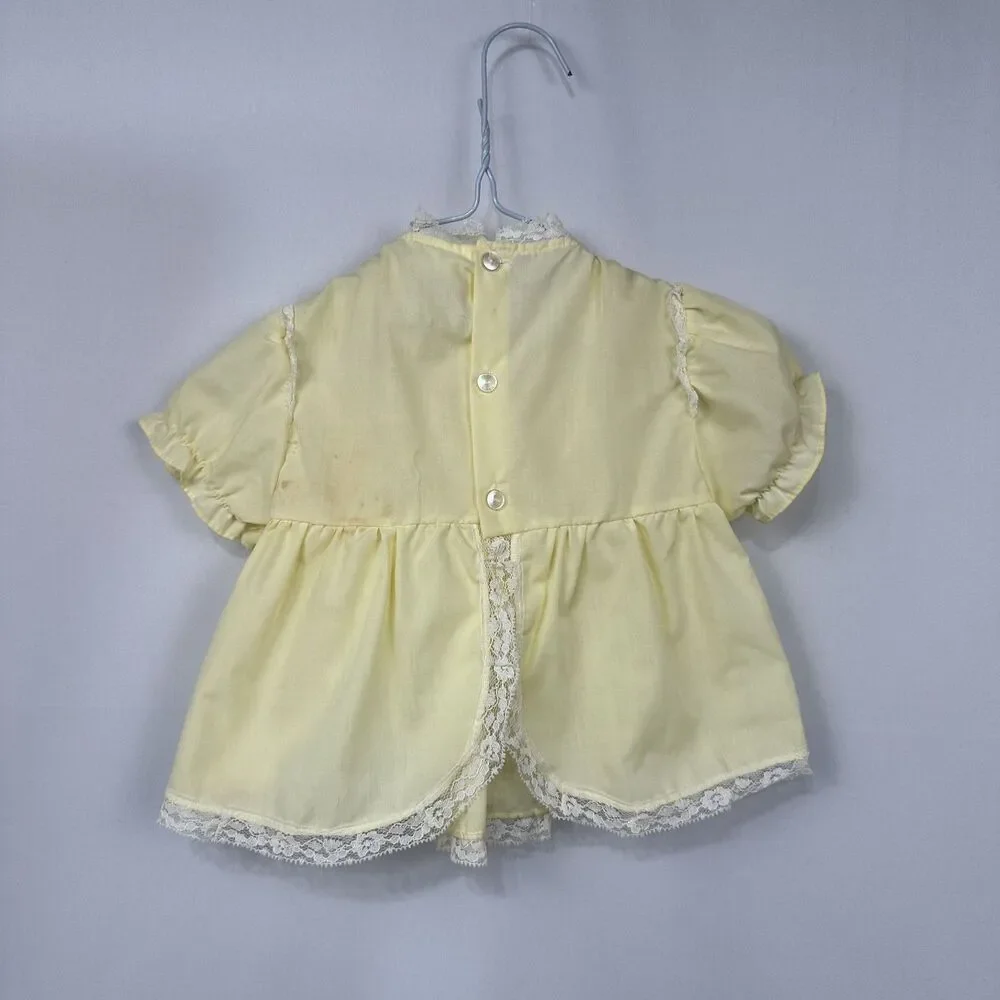 Mini Togs Girl Size 24 Months Vintage Yellow Smocked Flower Top/Dress